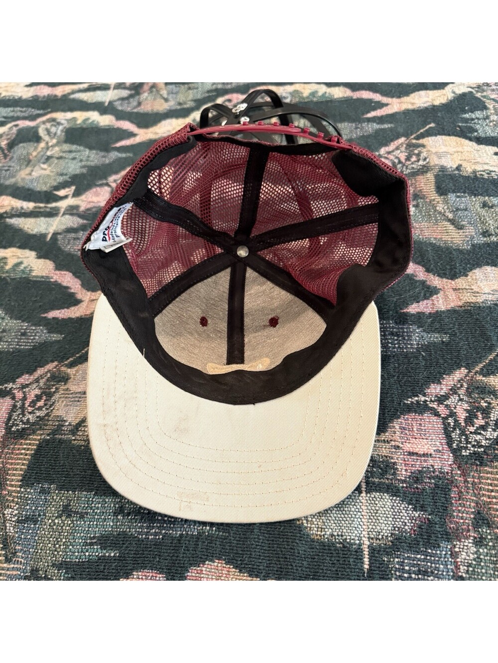 Vintage 90s Pro Line Oklahoma Sooners Red Mesh Back Snapback Sports Hat Cap OSFM - Picture 5 of 6